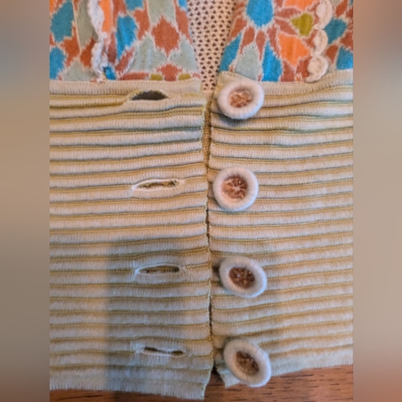 Rare! Lia Molly New Orleans for Anthropologie glass flowers cardigan, size small - Picture 6 of 9